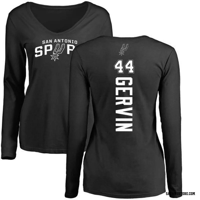 Black Women's George Gervin San Antonio Spurs Backer Long Sleeve T-Shirt