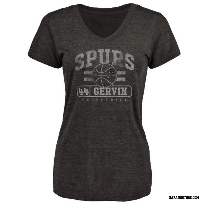 Black Women's George Gervin San Antonio Spurs Baseline T-Shirt