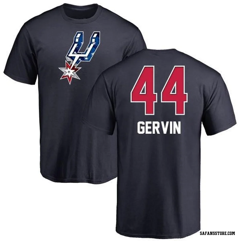 Navy Men's George Gervin San Antonio Spurs Name and Number Banner Wave T-Shirt